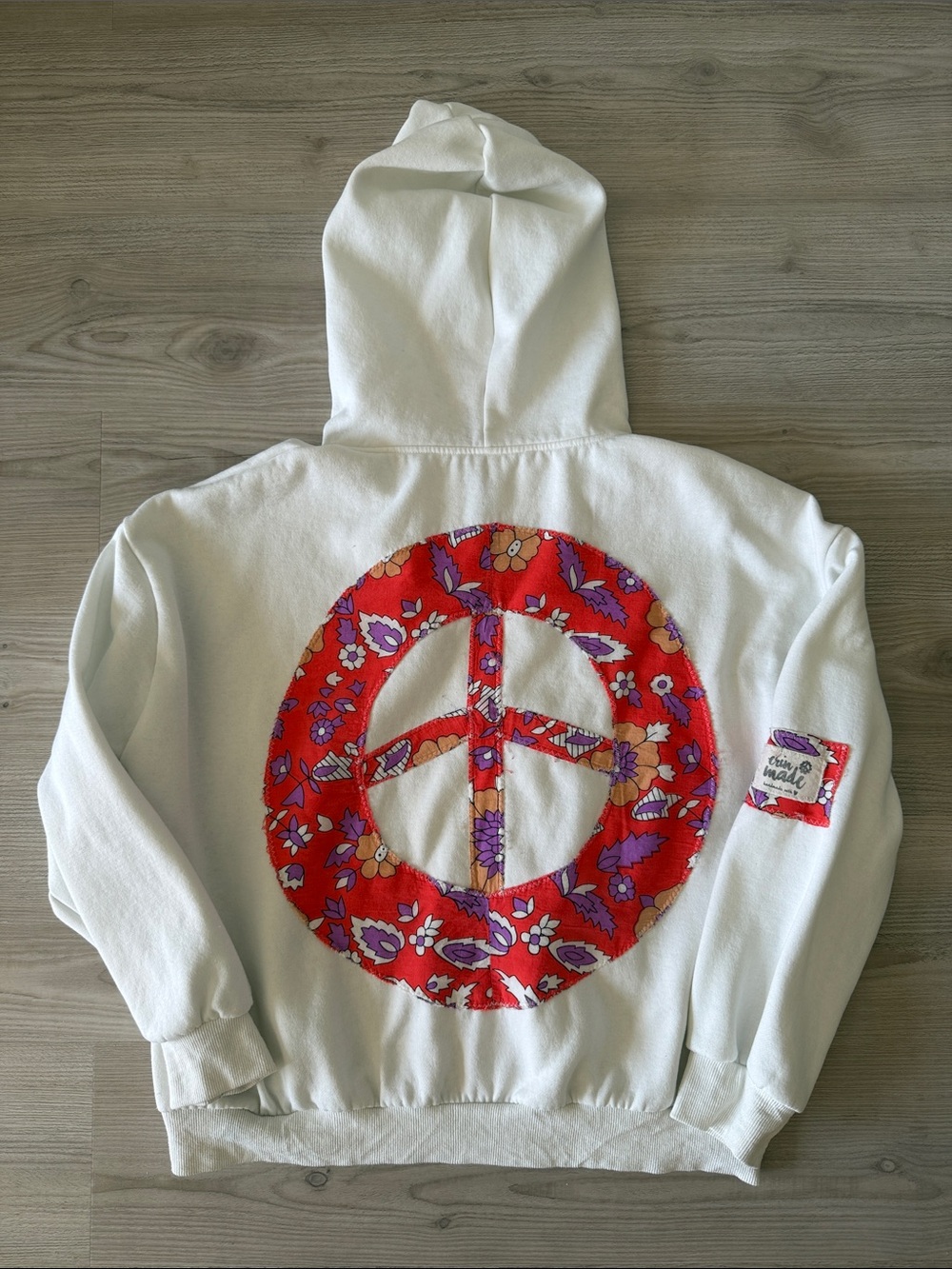 Erin Made Peace Patch Design Zip Up Hoodie